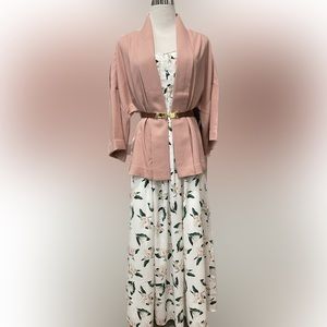 NWT Banana Republic Spaghetti Strap Maxi with EUC Pink drape blazer